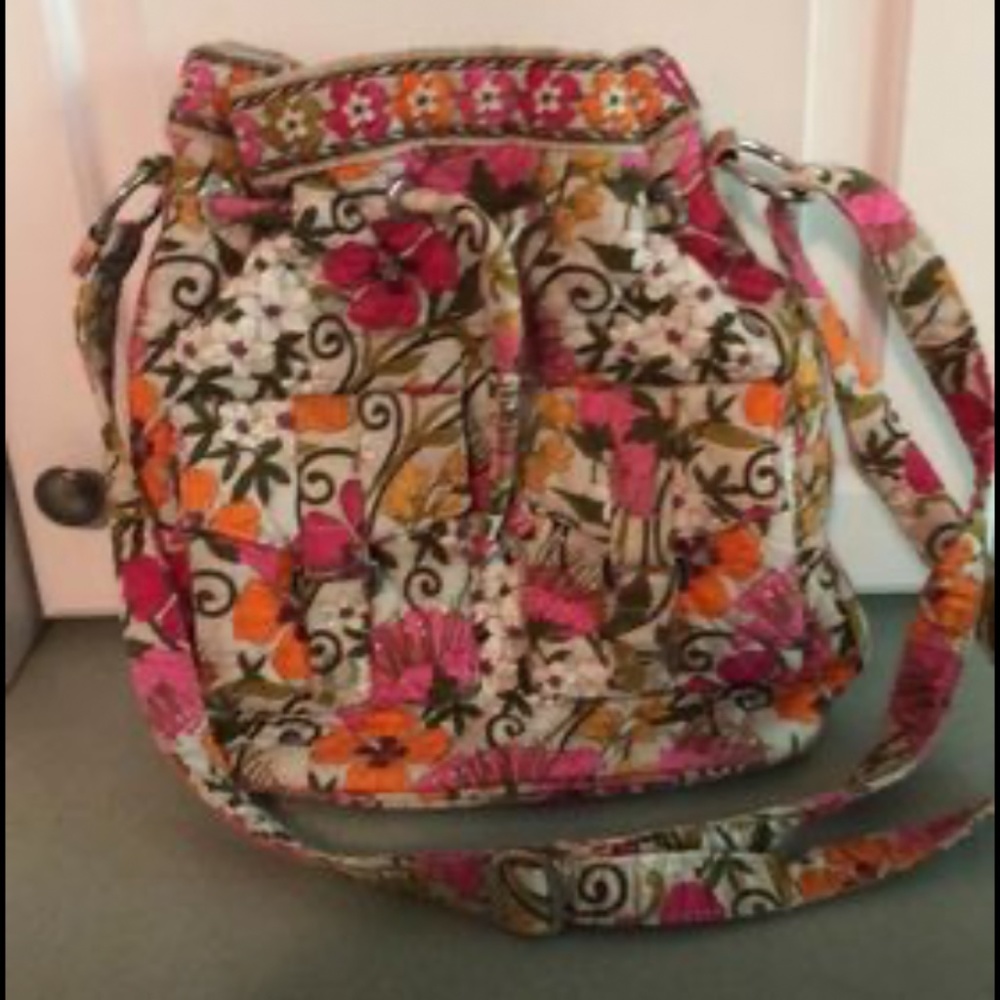 Vera Bradley Quick Draw In Tea Garden Shoulder Bag Crossbody Handbag Purse